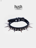 Punk choker collar for women with vegan snakeskin leather and rivet - Available with different types of charms and colors - Hush