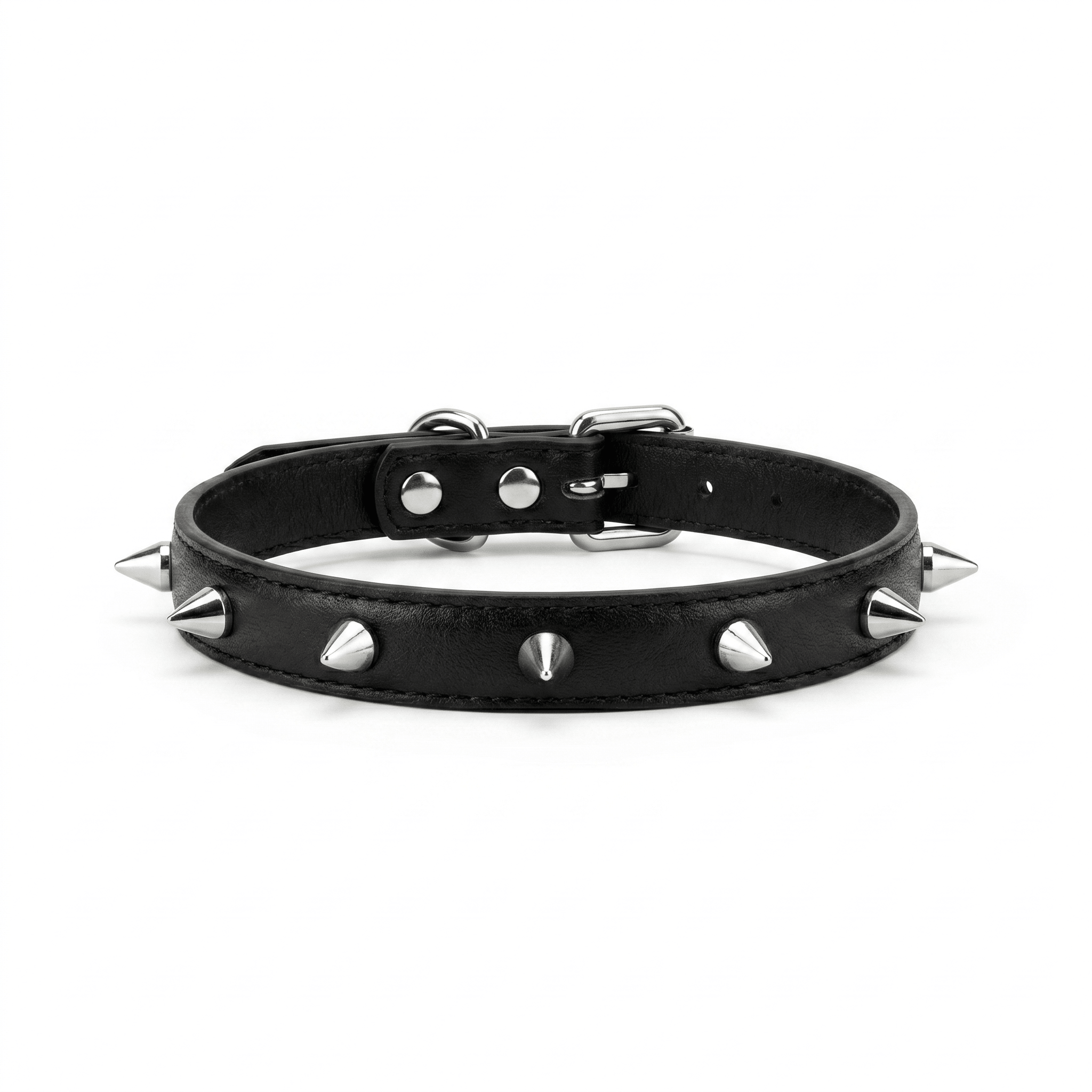 Rebel Spike Choker – Cowhide Leather with Stainless Steel Hardware | Hushcrafts® - Hushcrafts LLC