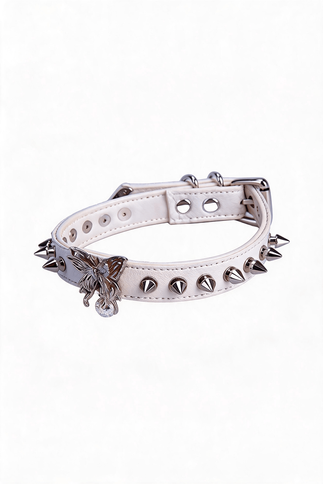 "Rebel Wings" Punk Leather Choker - Hushcrafts LLC Hover Image