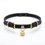 Ring My Bell – Minimalist Leather Choker with Gold Bell | Hushcrafts® - Hushcrafts LLC