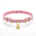 Ring My Bell – Minimalist Leather Choker with Gold Bell | Hushcrafts® - Hushcrafts LLC