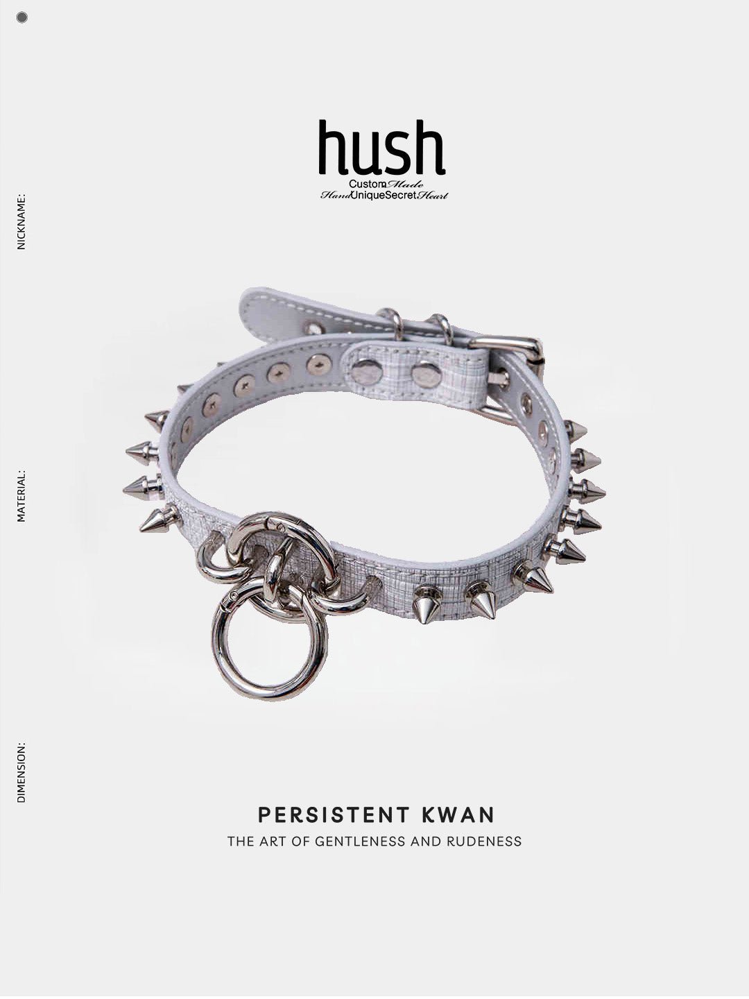 Rivet Disk Leather Choker - Hush