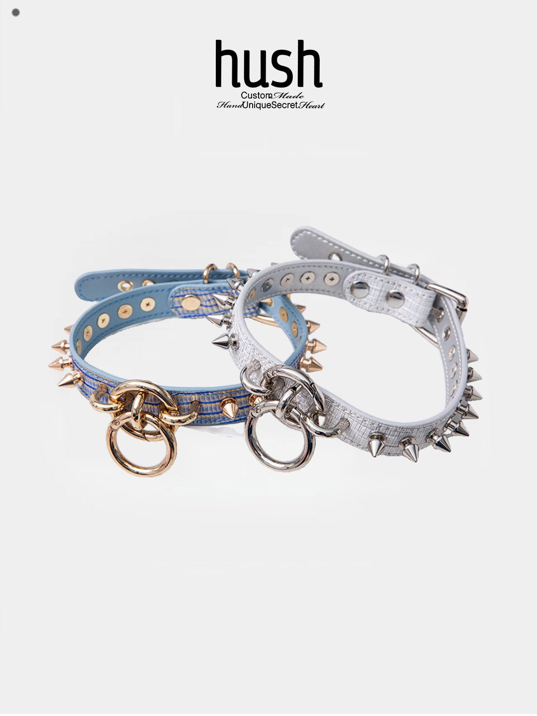 Rivet Disk Leather Choker - Hush