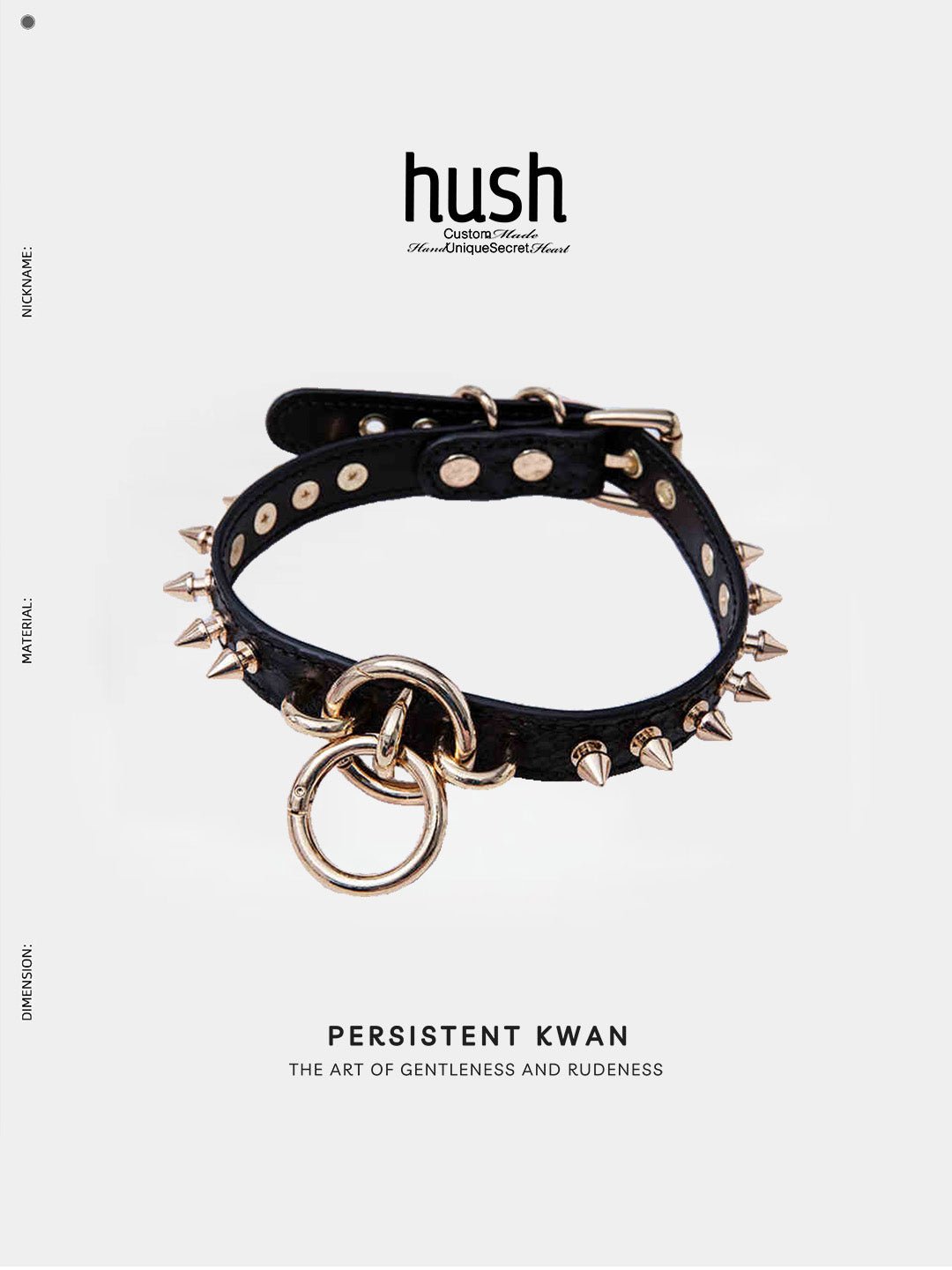 Rivet Disk Leather Choker - Hush