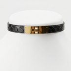 Serpent Majesty Collar – Snakeskin Leather Choker with Stainless Steel Hardware | Hushcrafts® - Hushcrafts LLC
