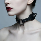 Shackled – Double-Strap Studded Leather Choker | Hushcrafts® - Hushcrafts LLC