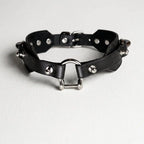 Shackled – Double-Strap Studded Leather Choker | Hushcrafts® - Hushcrafts LLC