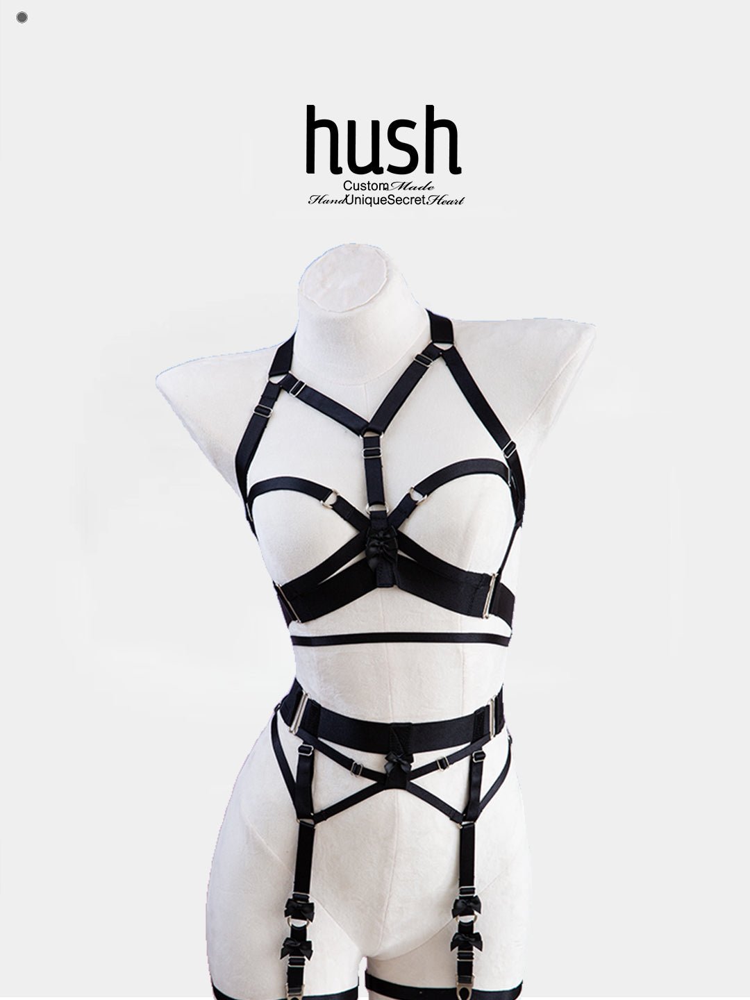 SHADOW Harness Full Set - Elastic Harness | Strappy Harness Top | Custom fit | Pole & Burlesque Dancewear - Hush