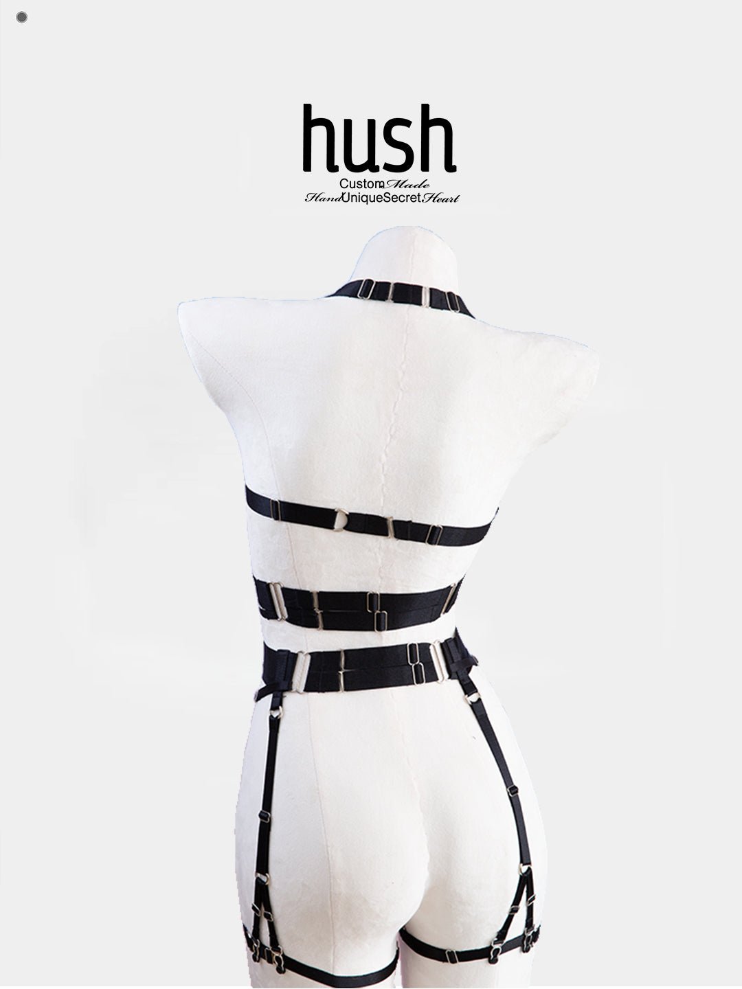 SHADOW Harness Full Set - Elastic Harness | Strappy Harness Top | Custom fit | Pole & Burlesque Dancewear - Hush