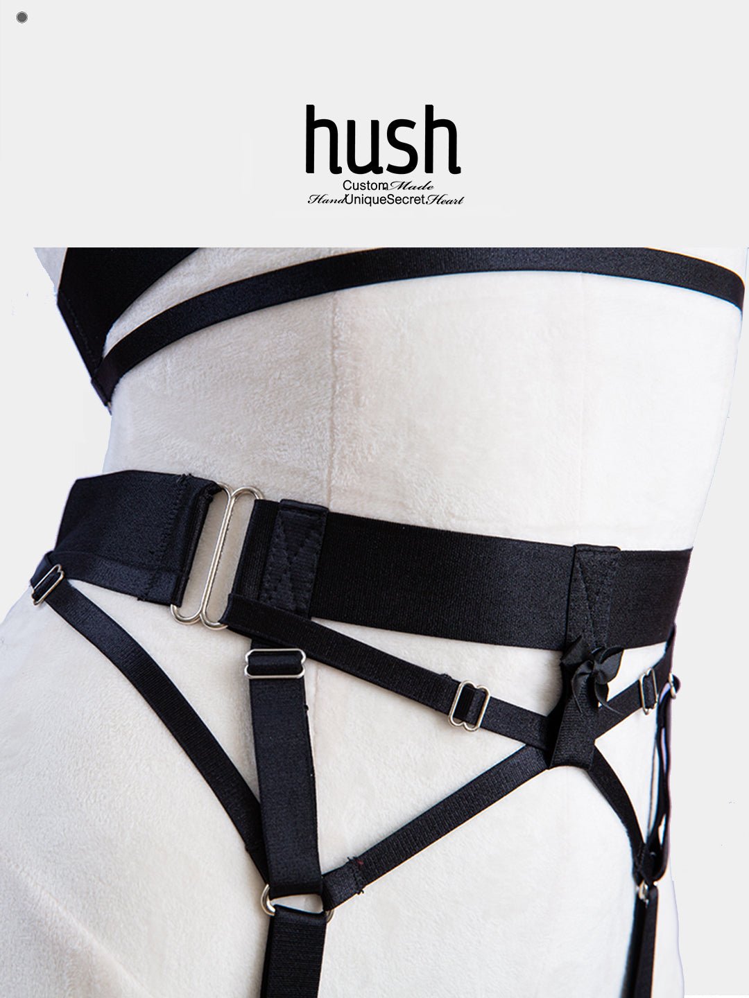 SHADOW Harness Full Set - Elastic Harness | Strappy Harness Top | Custom fit | Pole & Burlesque Dancewear - Hush