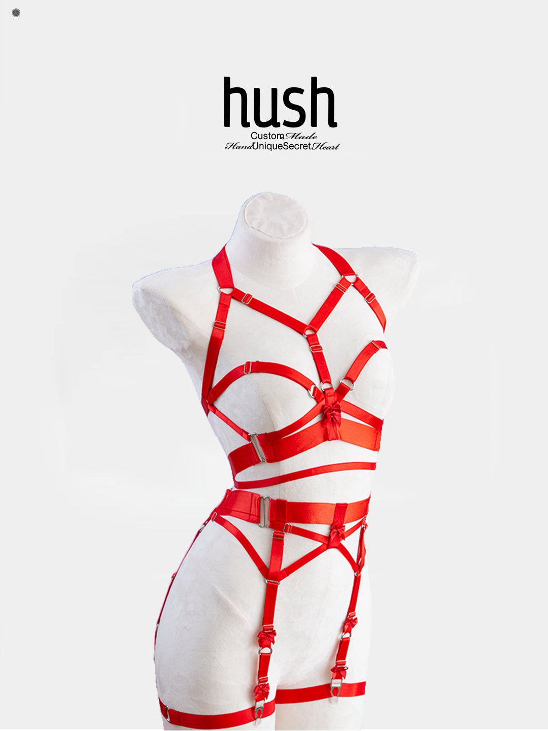 SHADOW Harness Full Set - Elastic Harness | Strappy Harness Top | Custom fit | Pole & Burlesque Dancewear - Hush