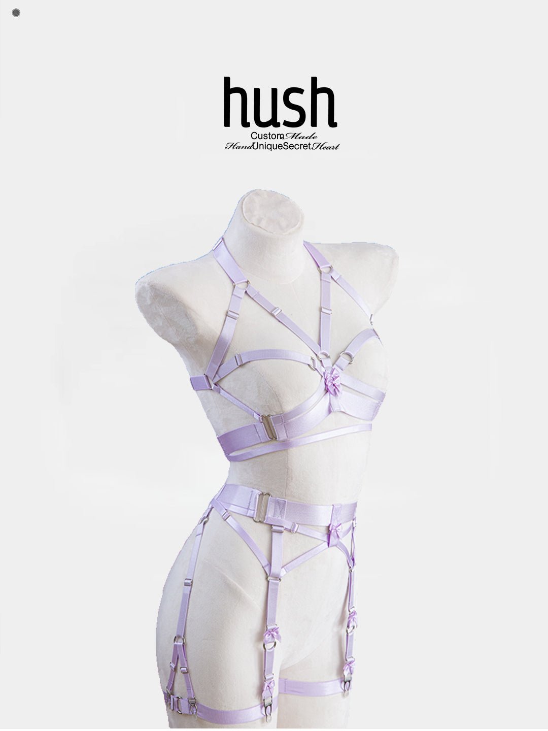 SHADOW Harness Full Set - Elastic Harness | Strappy Harness Top | Custom fit | Pole & Burlesque Dancewear - Hush