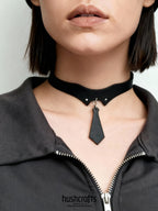 Silent Black Tie Choker - Hushcrafts LLC