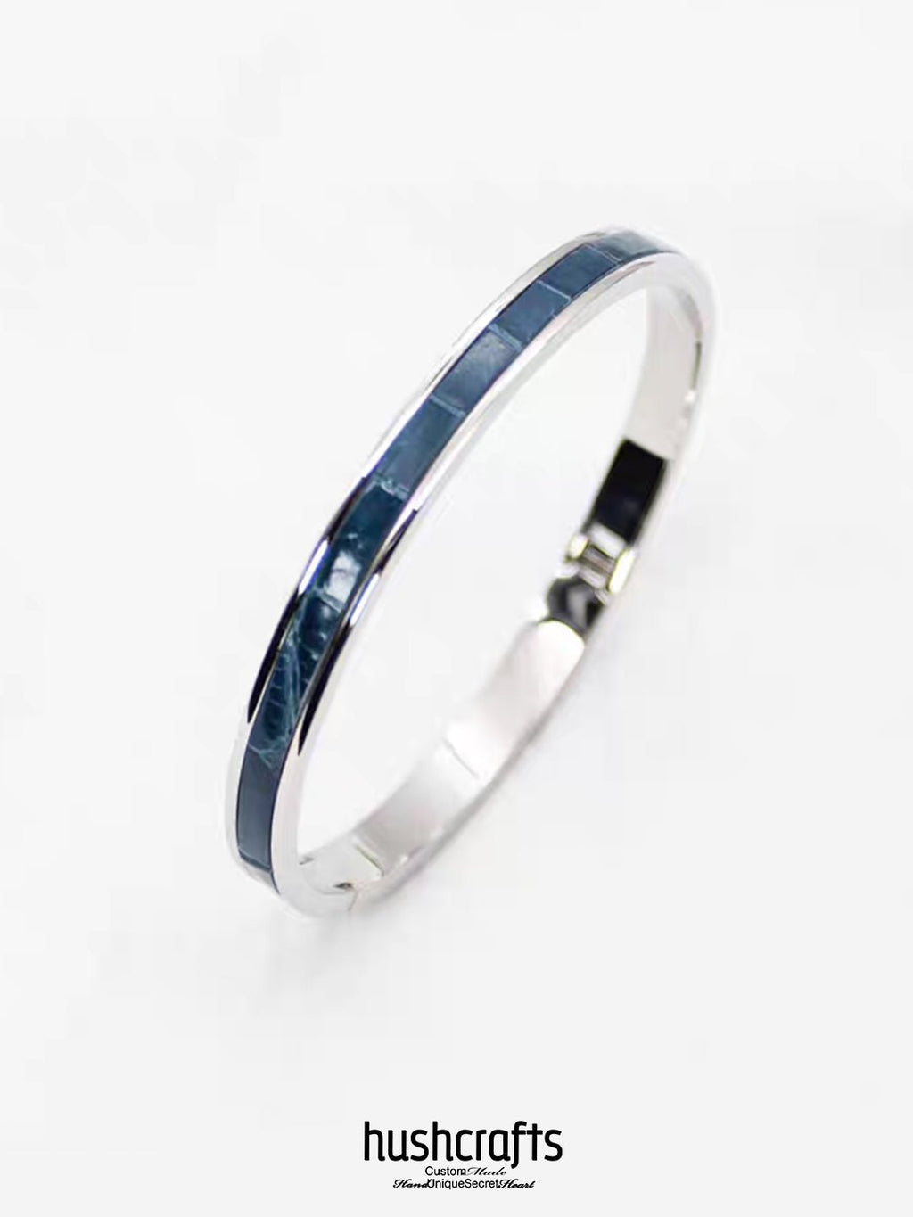 Silver Ripple Bangle - Alligator - hushcrafts