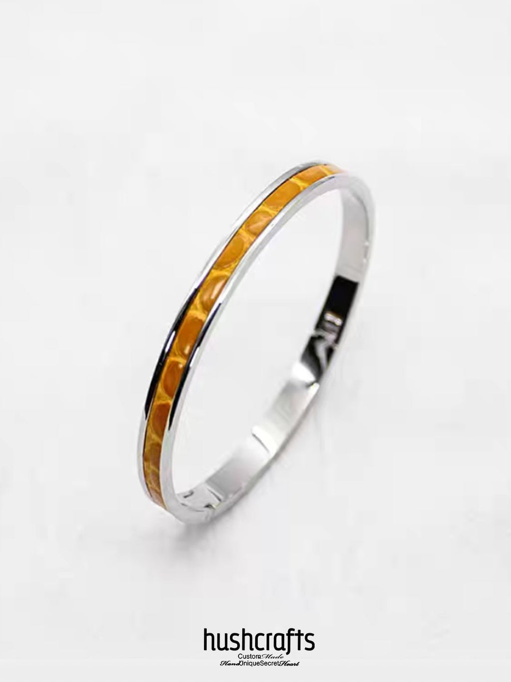 Silver Ripple Bangle - Alligator - hushcrafts