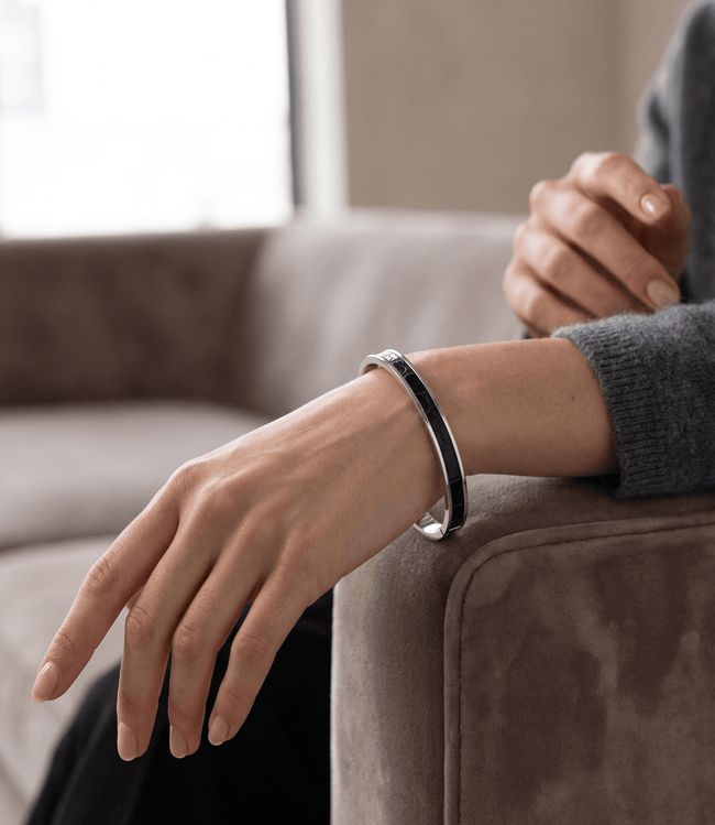 Silver Ripple Bangle - Alligator - Hushcrafts LLC Hover Image