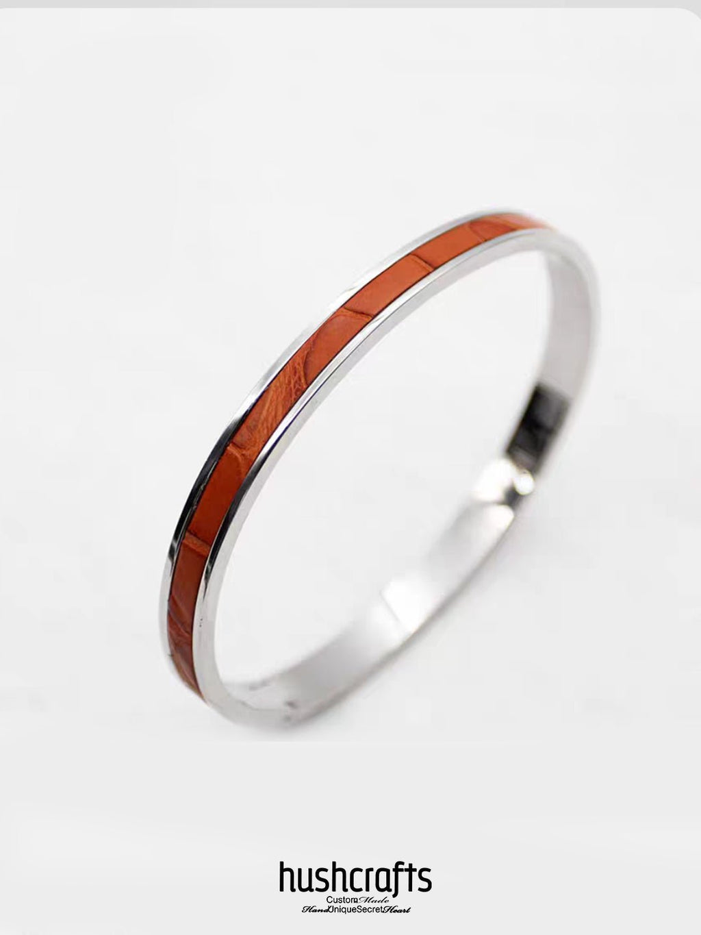 Silver Ripple Bangle - Alligator - hushcrafts