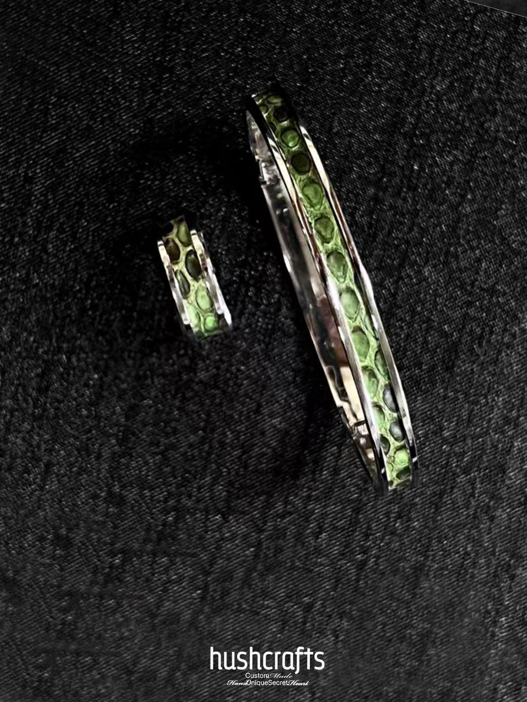 Silver Twilight Gleam Bangle – Lizard - hushcrafts