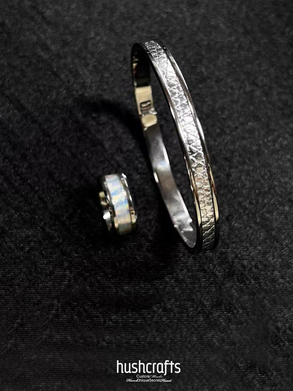 Silver Twilight Gleam Bangle – Lizard - hushcrafts