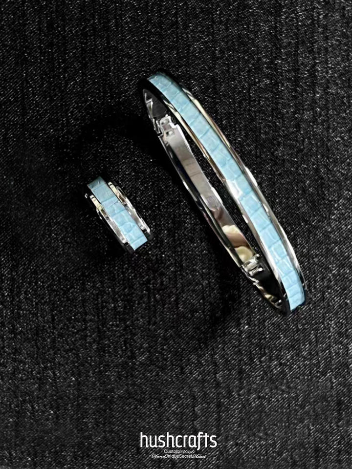 Silver Twilight Gleam Bangle – Lizard - hushcrafts