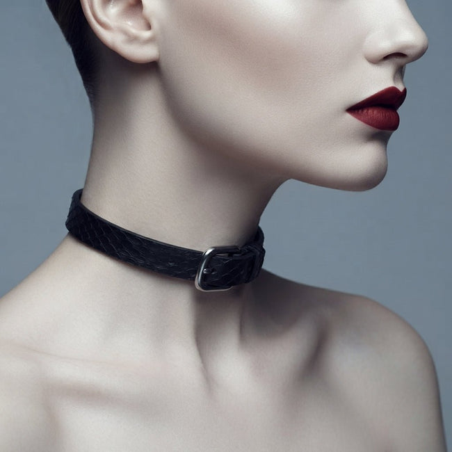 Skin Deep – Genuine Snakeskin Leather Choker | Hushcrafts® Main Image