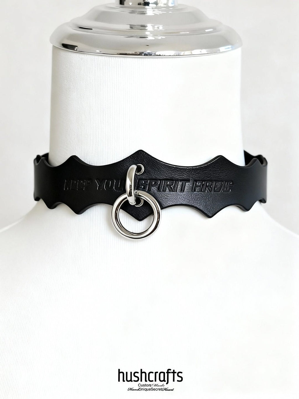 Spirit Crest O - Ring Leather Choker - Hushcrafts LLC