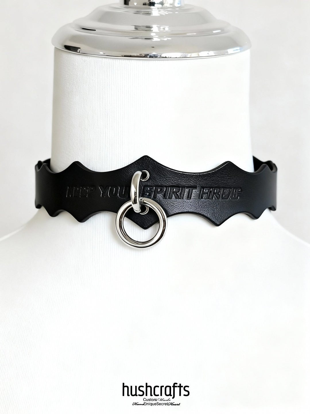Spirit Crest O - Ring Leather Choker - Hushcrafts LLC