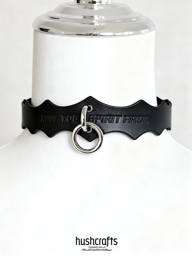 Spirit Crest O-Ring Leather Choker Main Image