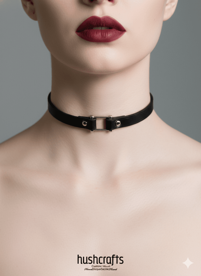 SquareBound Leather Day Collar - Hushcrafts LLC Hover Image