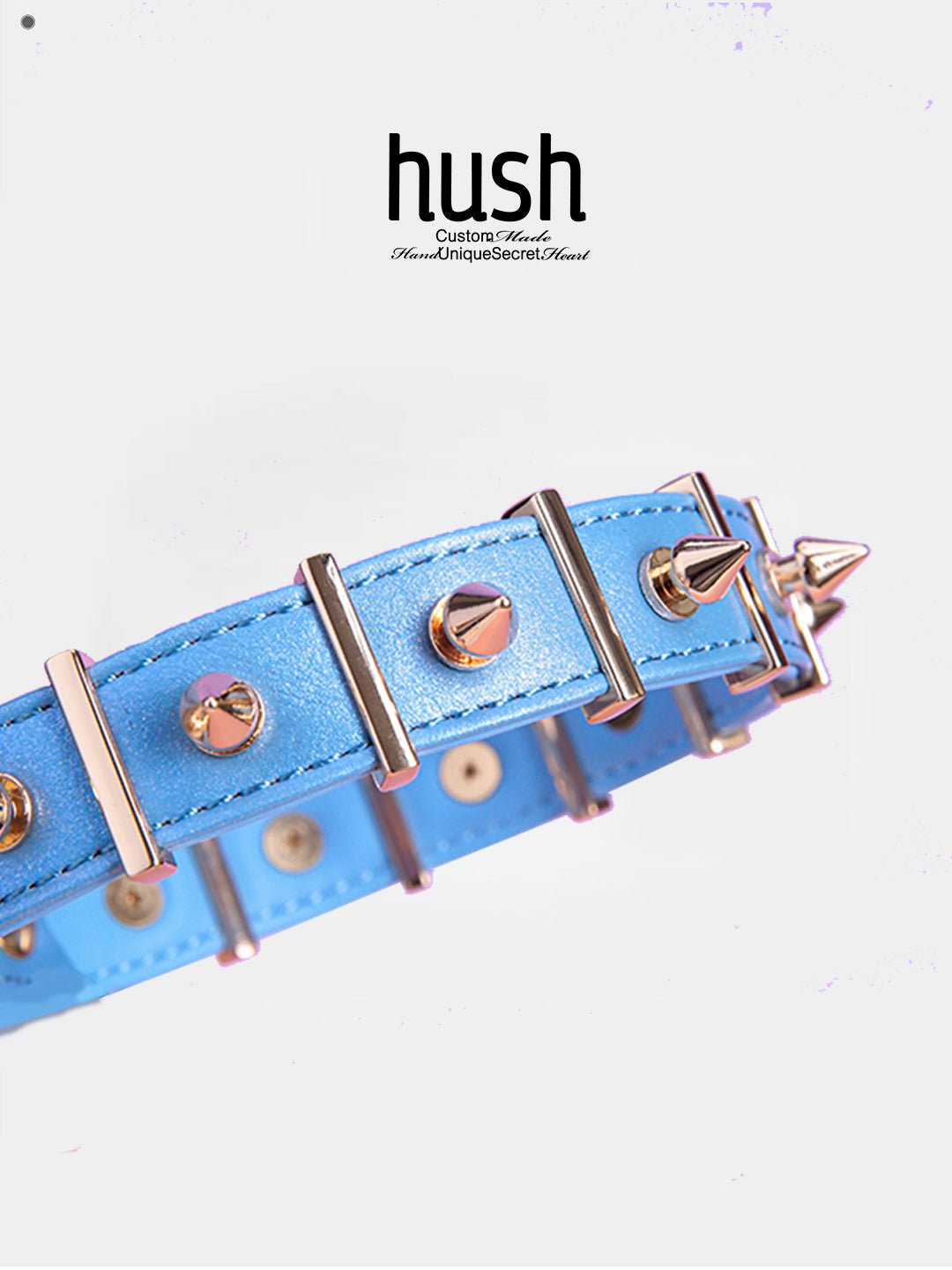 Strip&Rivet choker with vegan leather, leather choker, collar with rivet and metal strip, rivet choker, collar with metal strip - Hush