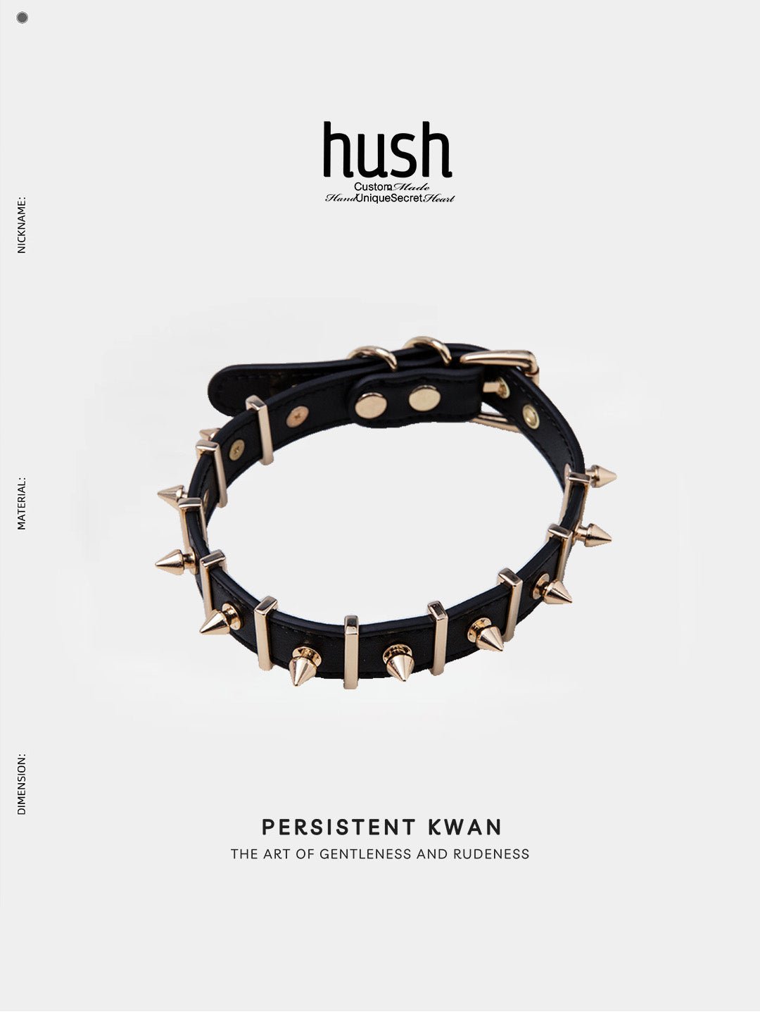 Studded Metal Stripe Collar - Hush