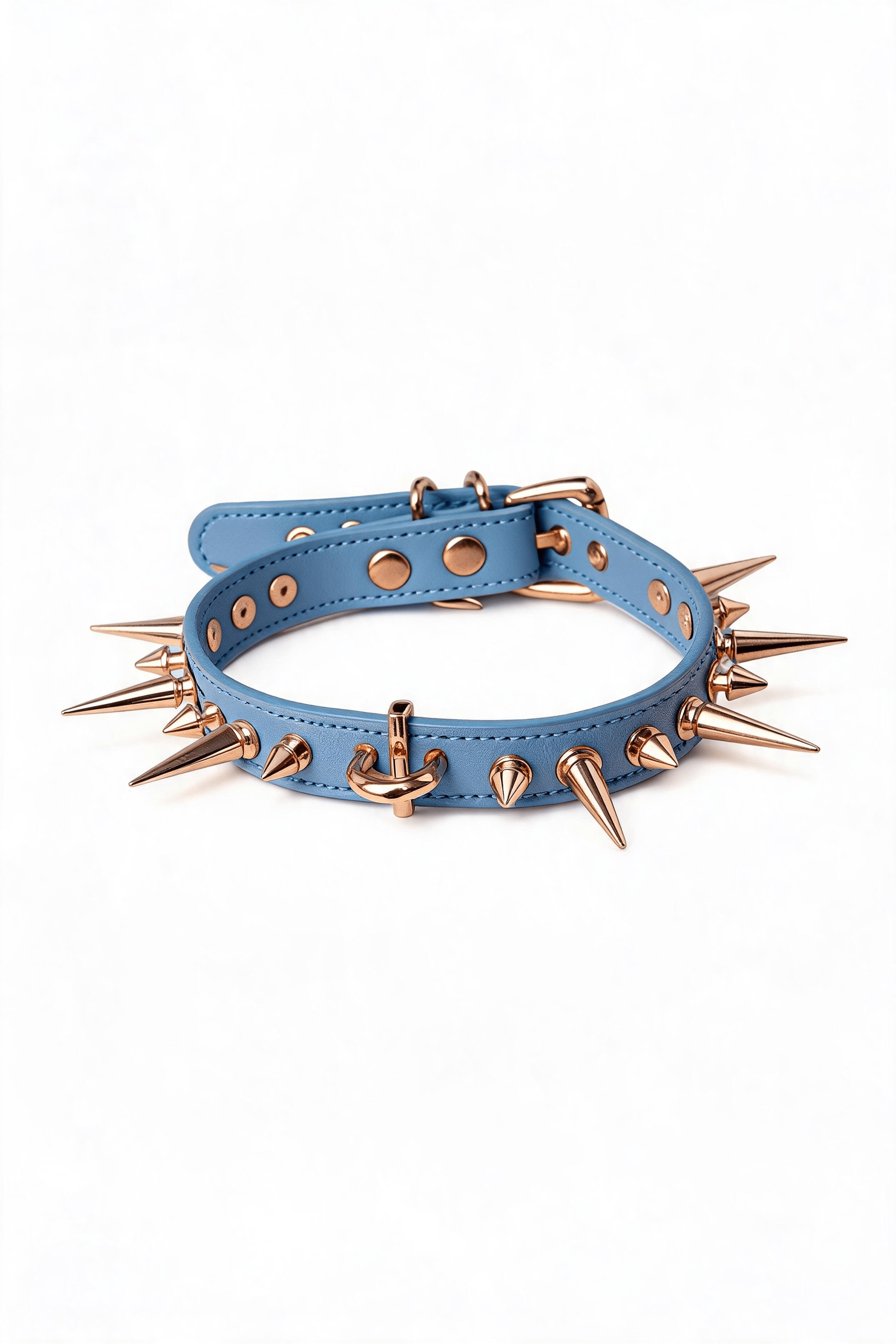 Studded Ring Leather Choker - Hushcrafts LLC