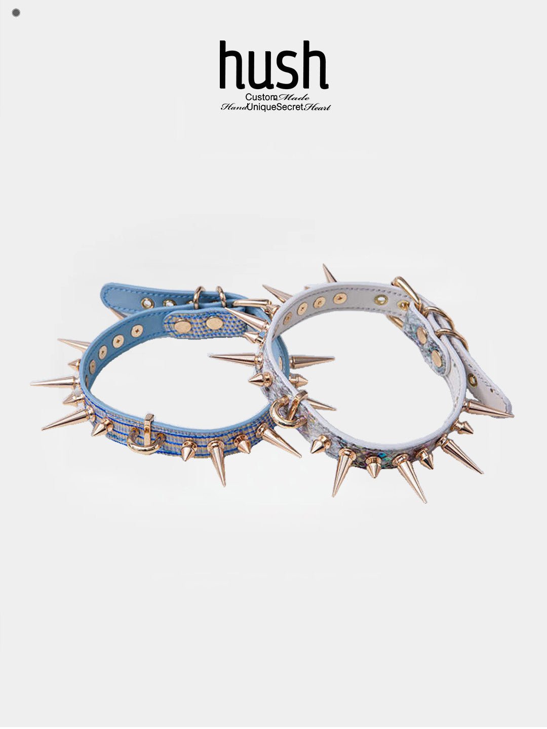 Studded Ring Leather Choker - Hush