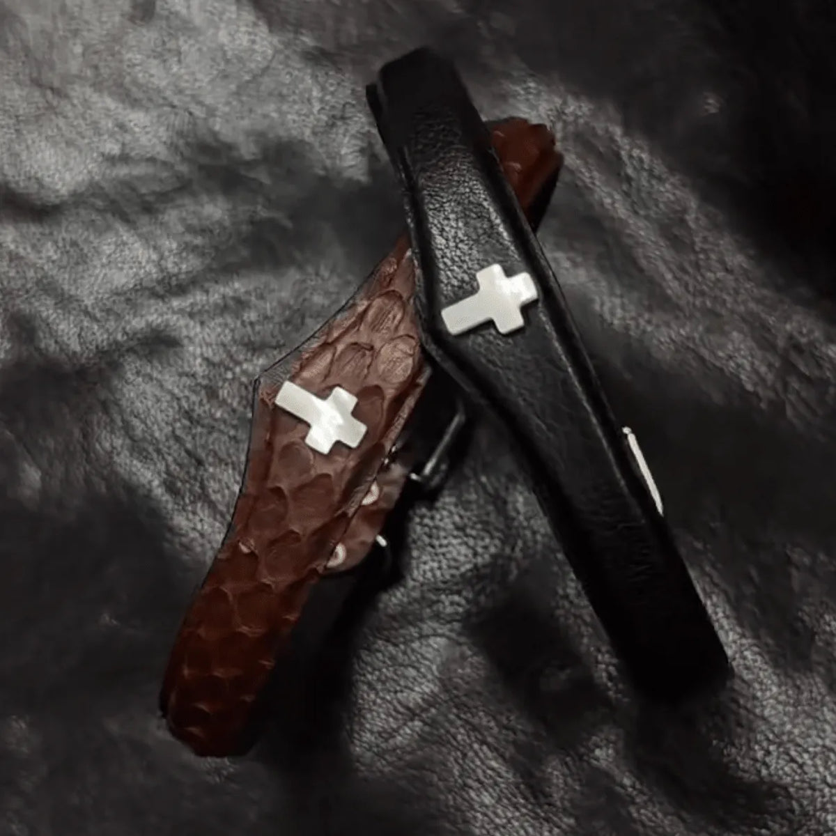 The Relic – Leather Choker with Cross | Hushcrafts® - Hushcrafts LLC