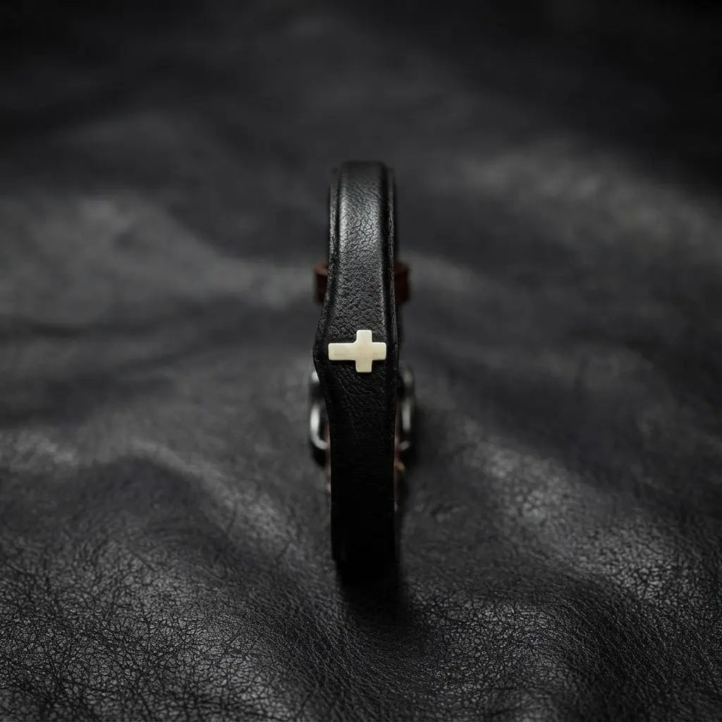The Relic – Leather Choker with Cross | Hushcrafts® - Hushcrafts LLC