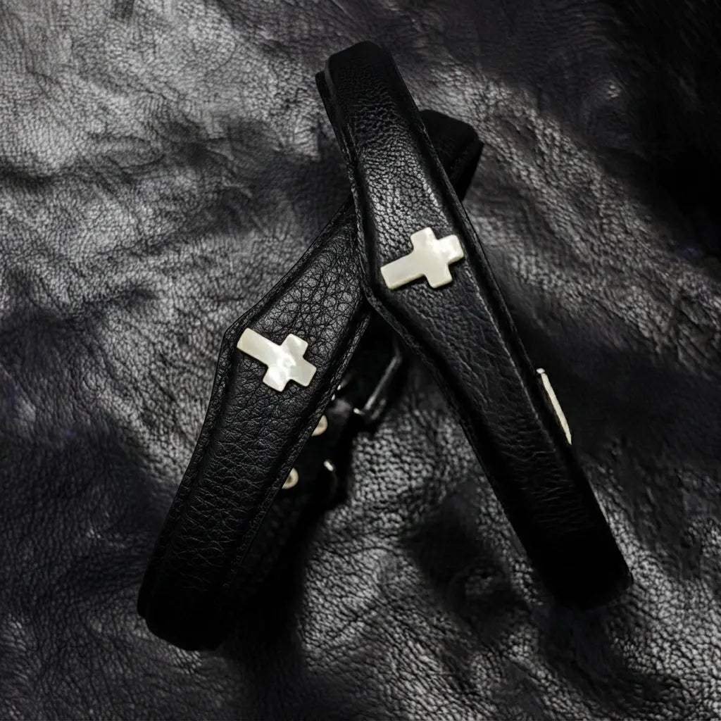 The Relic – Leather Choker with Cross | Hushcrafts® - Hushcrafts LLC