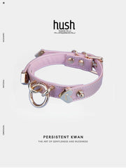 Two buckles choker with o - ring, vegan leather choker, collar with o ring, choker collar, heart collar with o - ring. - Hush