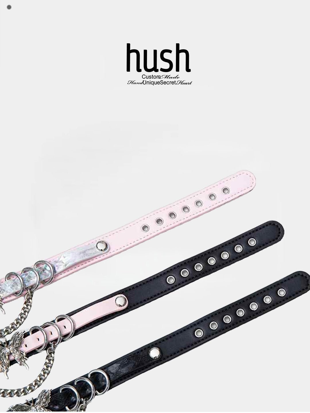 Two - Tone Butterfly Leather Choker - Hush