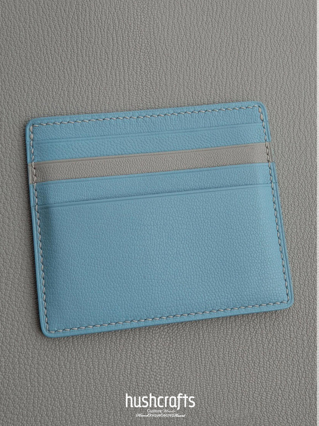 Two - Tone Goat Leather Card Holder - hushcrafts