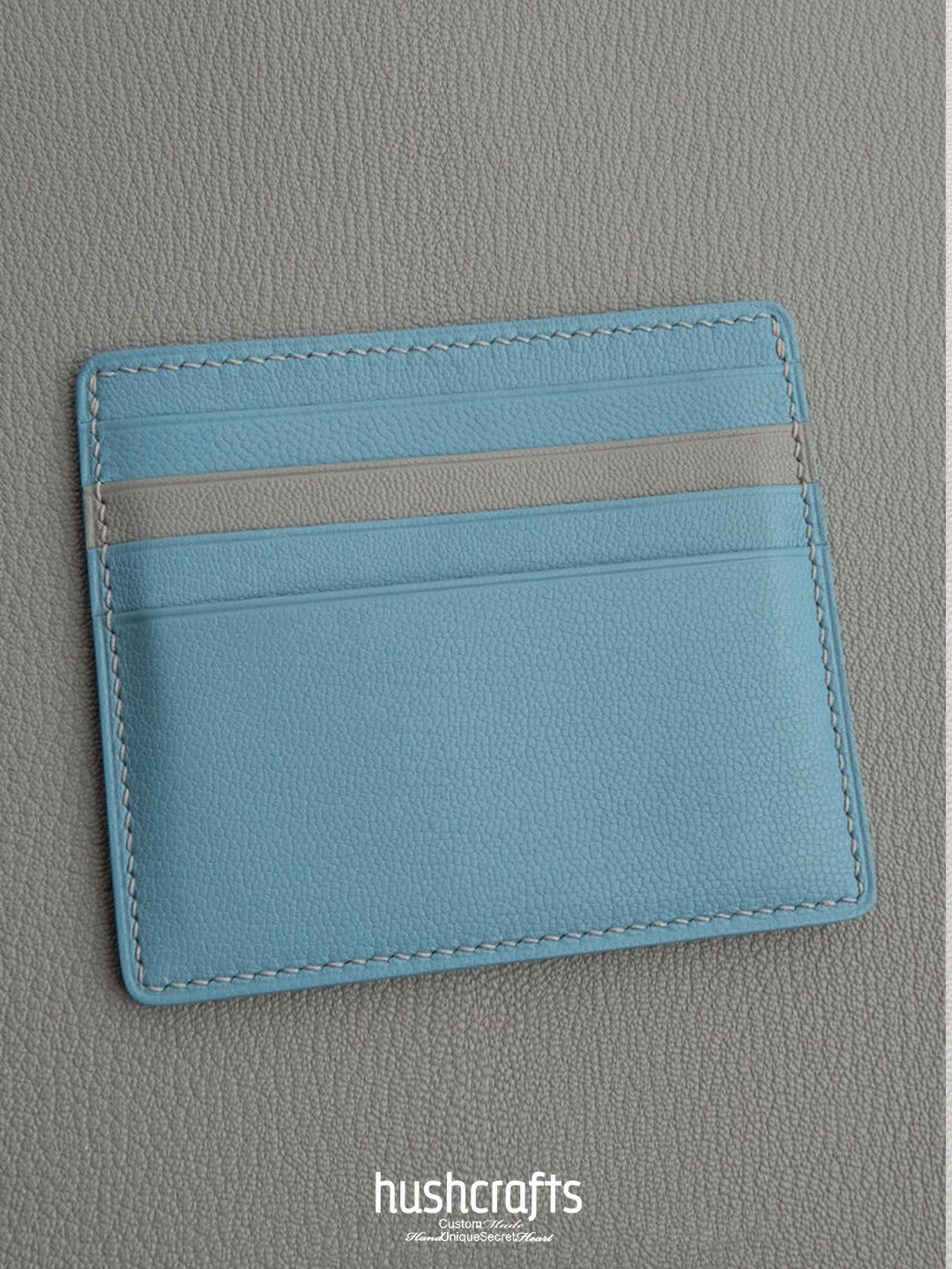 Two - Tone Goat Leather Card Holder - hushcrafts