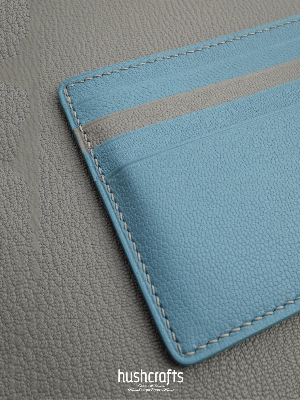 Two - Tone Goat Leather Card Holder - hushcrafts