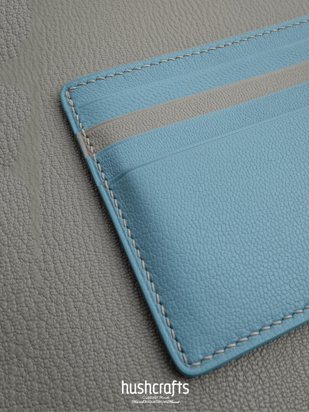 Two - Tone Goat Leather Card Holder - hushcrafts