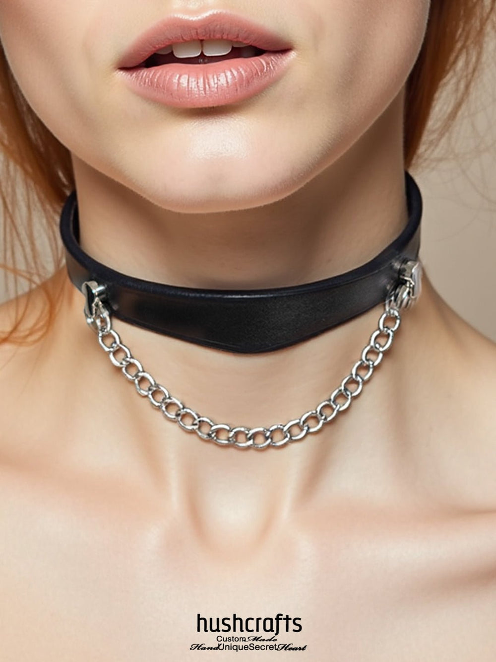 V - Shaped Leather Day Collar - hushcrafts