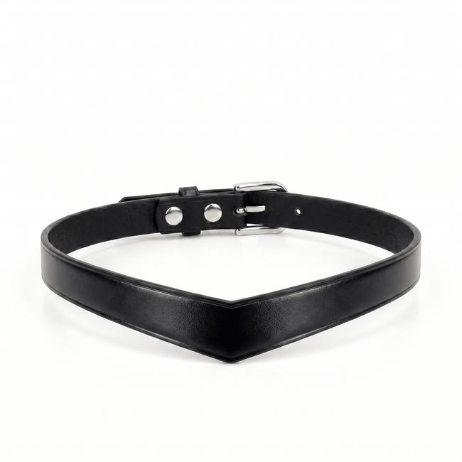 Vanguard Collar – Premium V-Shape Leather Choker | Hushcrafts® Main Image