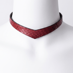 Vanguard Collar – Snakeskin Leather Choker with Lambskin Lining & Lockable Closure | Hushcrafts® - Hushcrafts LLC