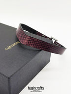 VANGUARD LOCKED Snake Leather Collar - hushcrafts