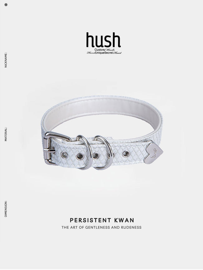 Vegan Leather choker collar with adjustable buckle, vagan leather choker, collar with buckle, snakeskin choker collar. - Hush Hover Image