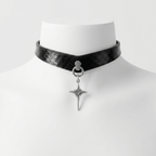 Vesper Choker – Black Python Leather Choker with Star Pendant | Hushcrafts® - Hushcrafts LLC