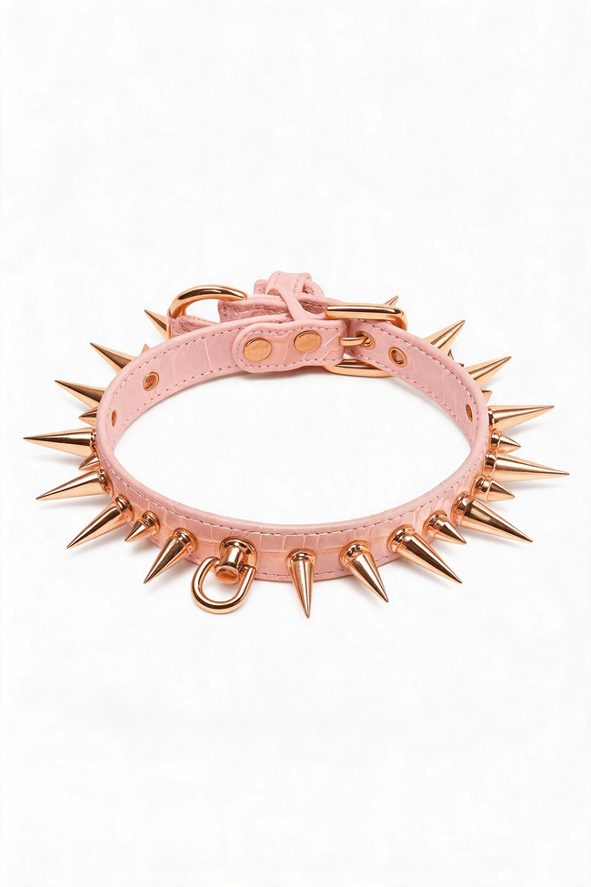 Collier ras du cou en cuir punk extrême « Vivid Fury » Main Image
