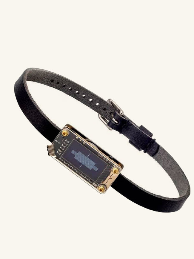 Voice - Activated LED Leather Choker & Earring - Hushcrafts LLC Hover Image